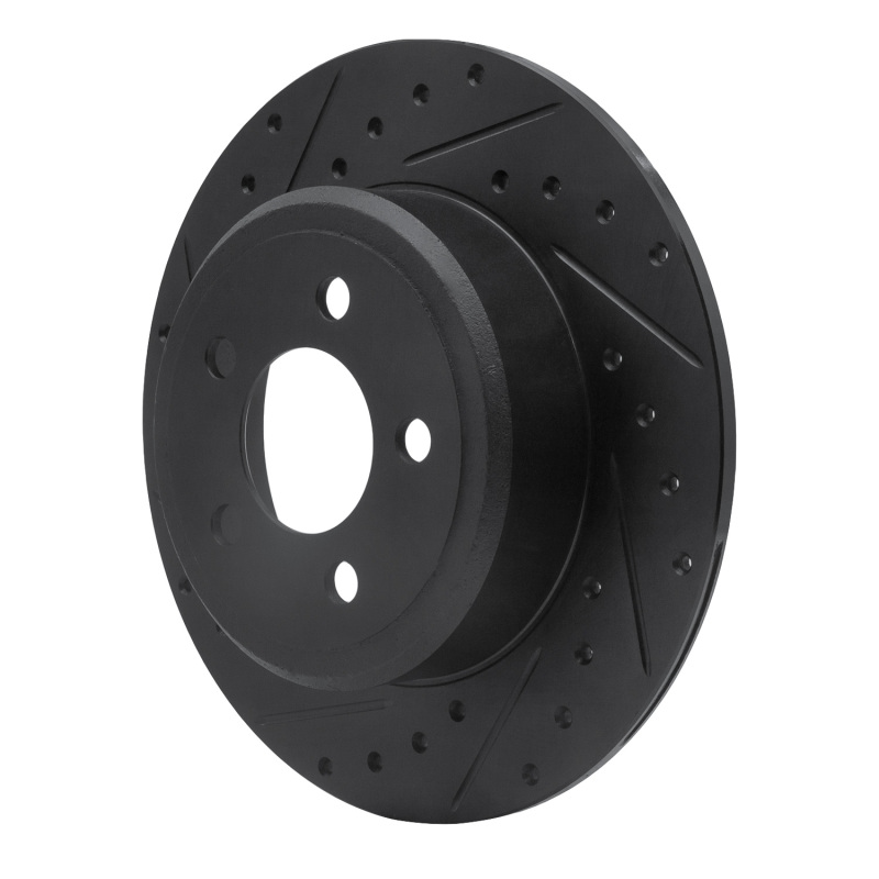 Chrysler 300 Brake Rotor (1) - Rear Left - R1 Concepts - Drilled & Slotted - Black - `05-`23